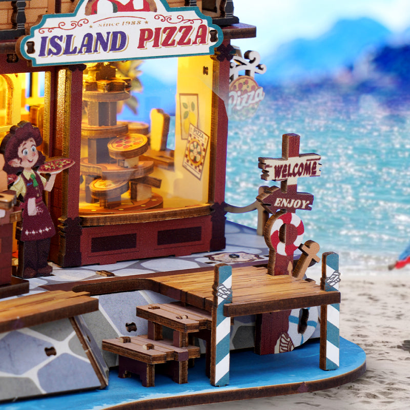 Robotime ROKR Chillbay Pizzeria Mechanical Wooden 3D Puzzle