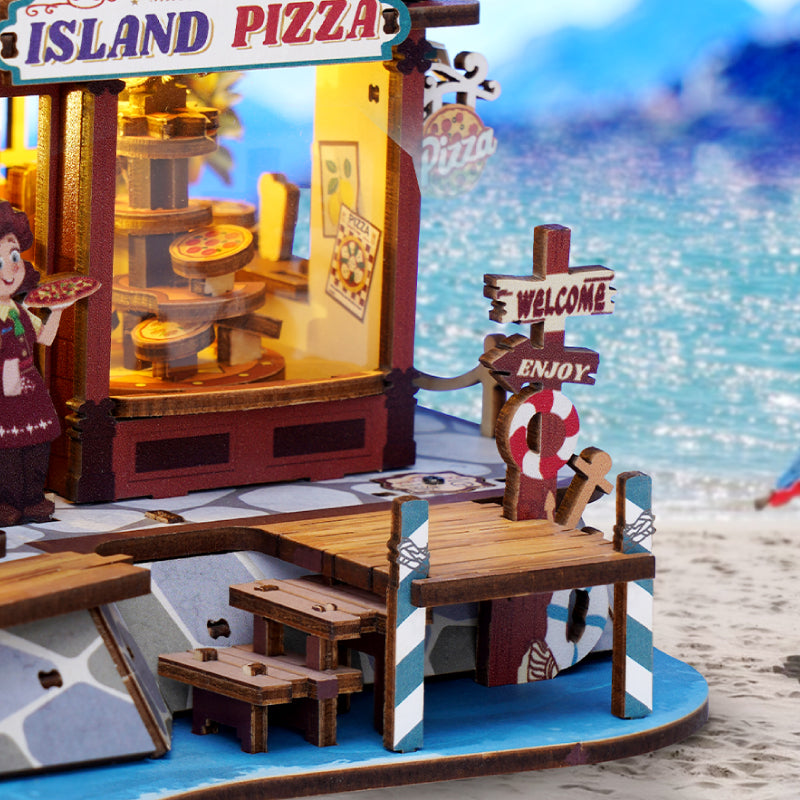 Robotime ROKR Chillbay Pizzeria Mechanical Wooden 3D Puzzle