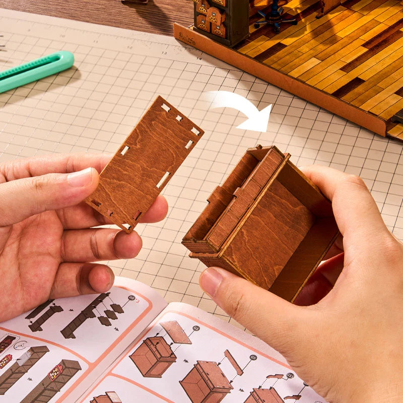 Robotime ROKR パラシュートタワー DIY オルゴール 3D 木製パズル EA01