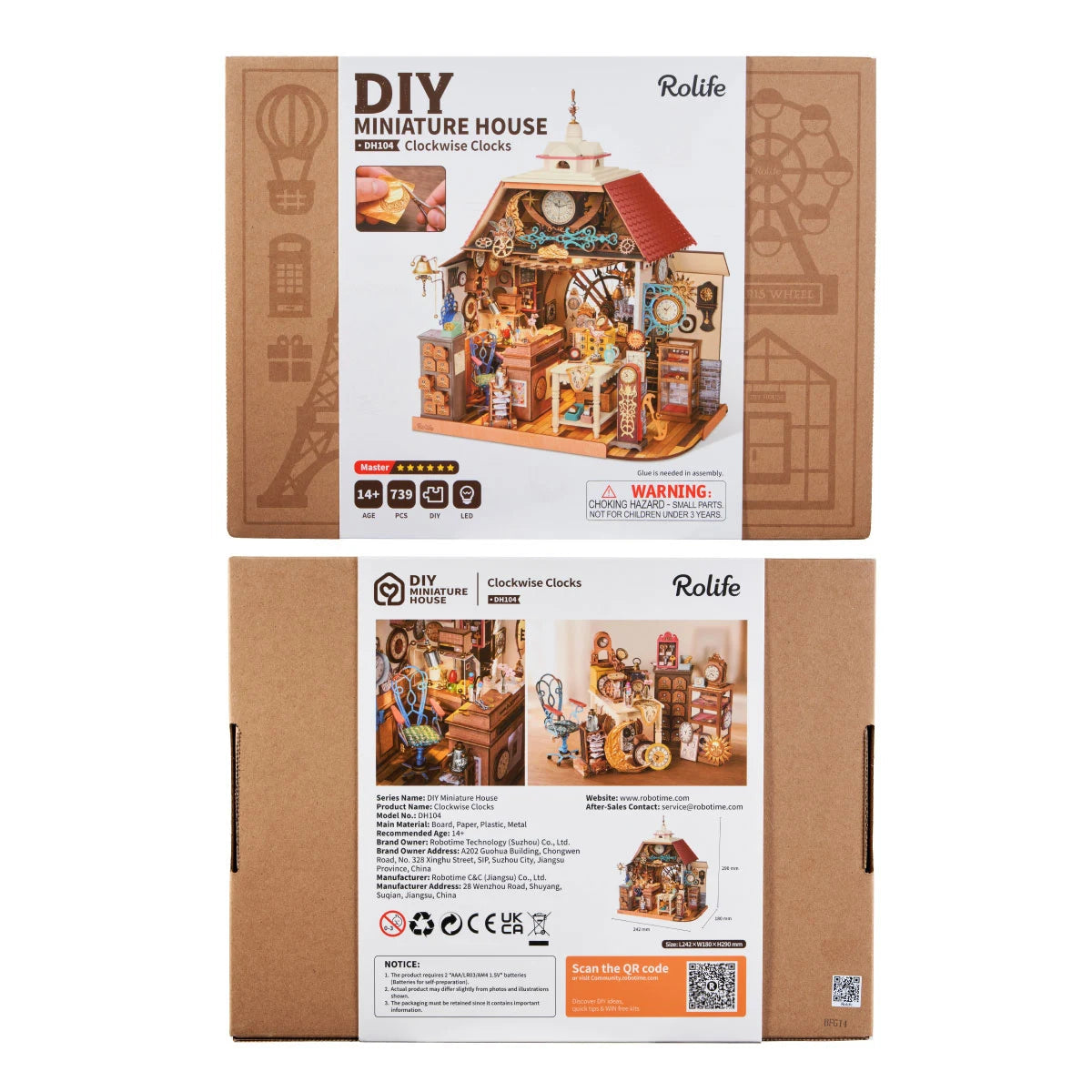 Robotime ROKR パラシュートタワー DIY オルゴール 3D 木製パズル EA01