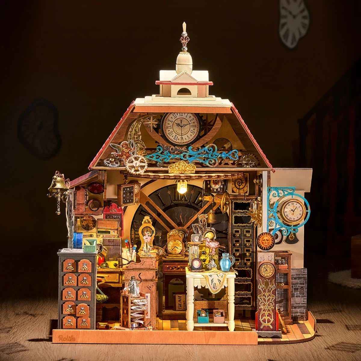 Robotime ROKR パラシュートタワー DIY オルゴール 3D 木製パズル EA01