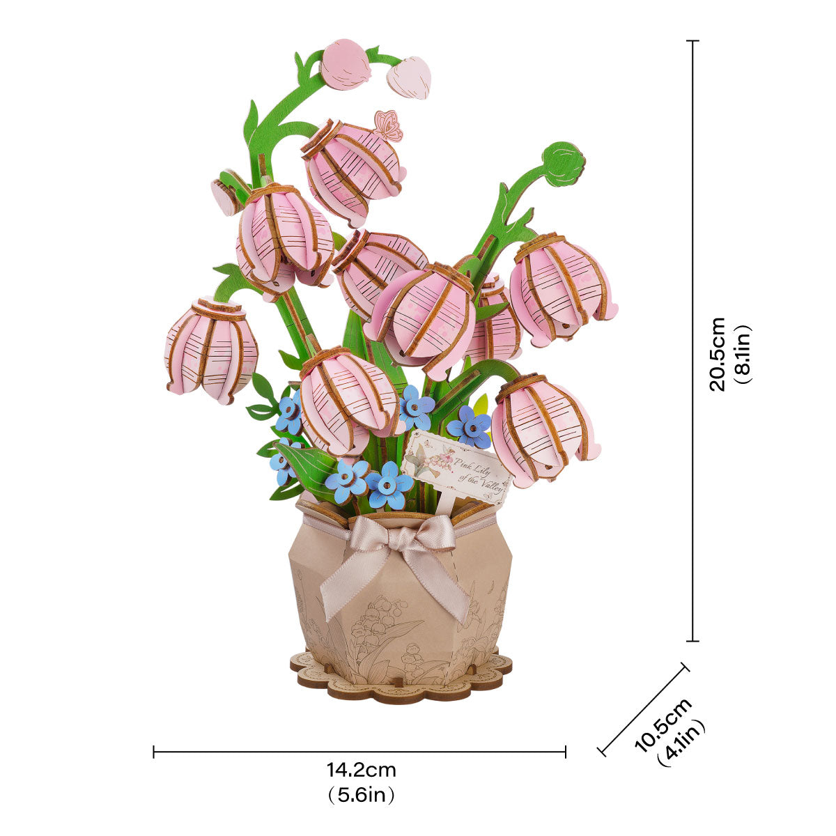 Robotime Rowood Pink Lily of the Valley DIY Flower Bouquet