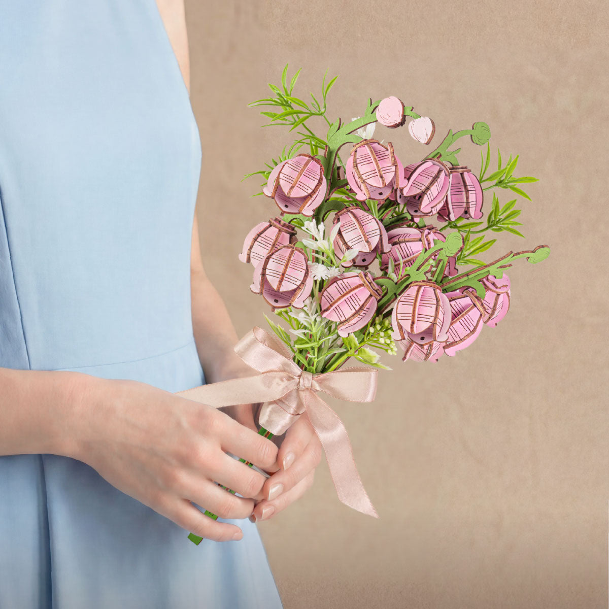 Robotime Rowood Pink Lily of the Valley DIY Flower Bouquet