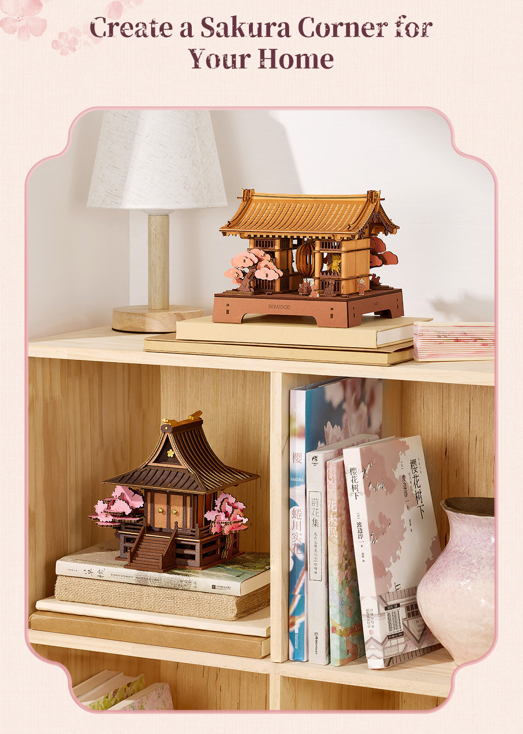 Robotime Rowood Sacred Sakura Temple Wooden 3D Puzzle