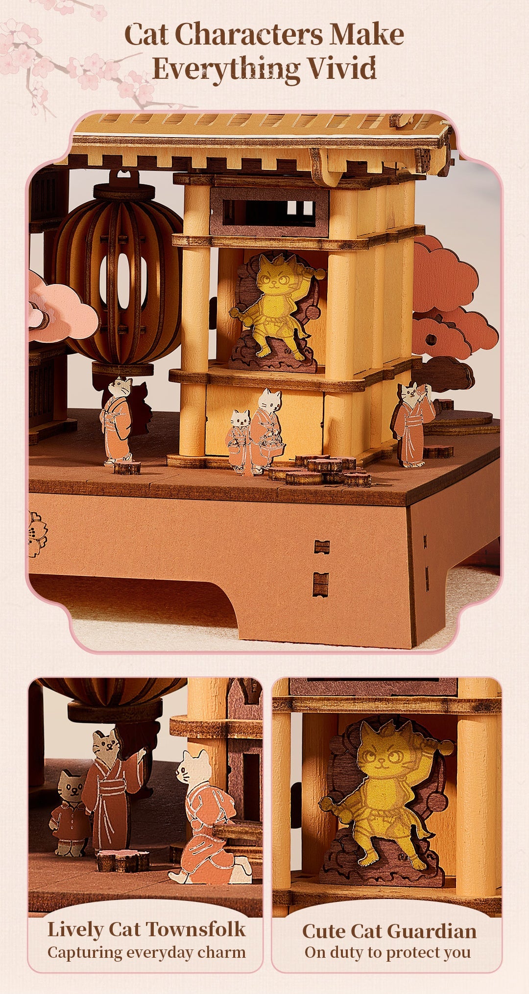 Robotime Rowood Sacred Sakura Temple Wooden 3D Puzzle