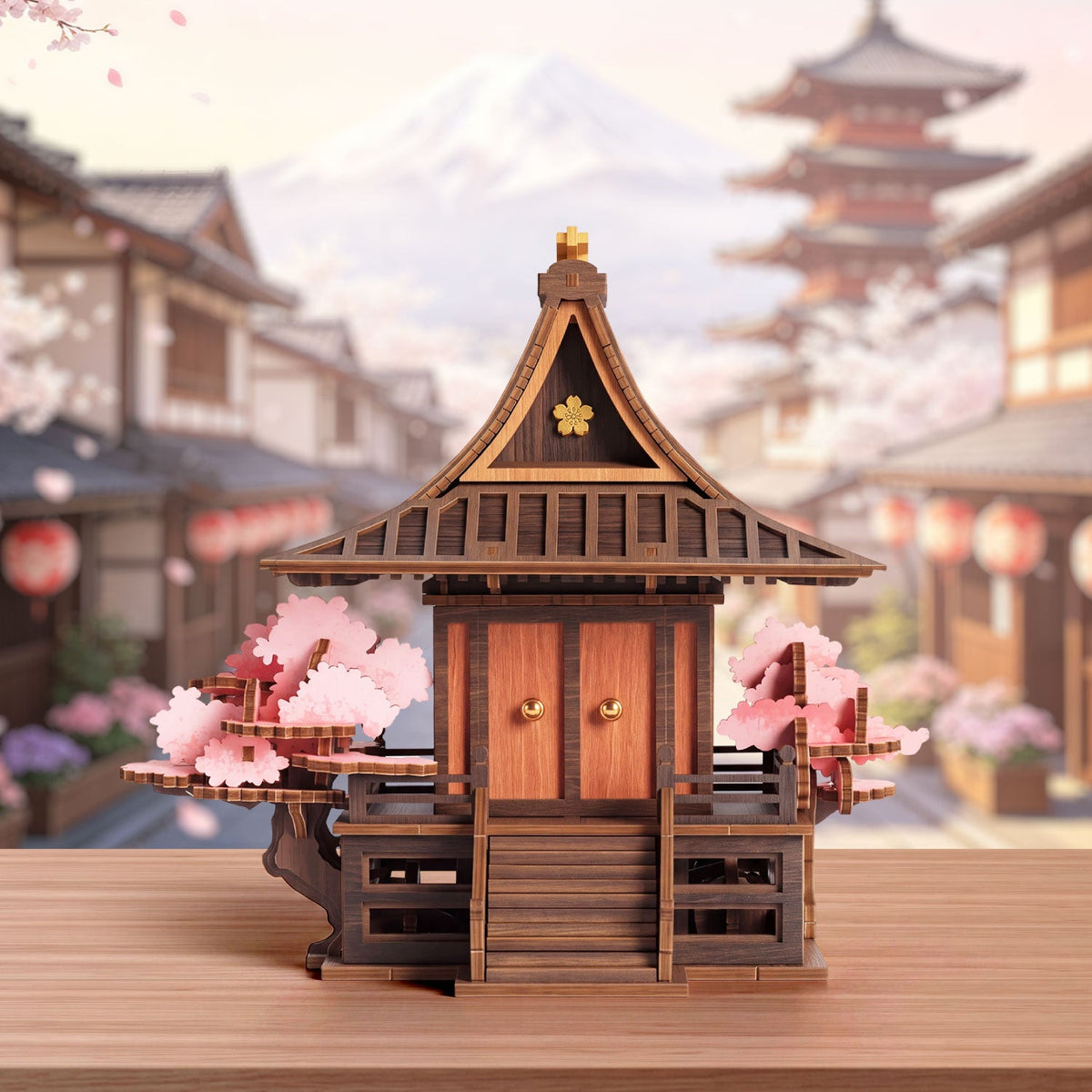 Robotime Rowood Sakura Retreat Wooden 3D Puzzle