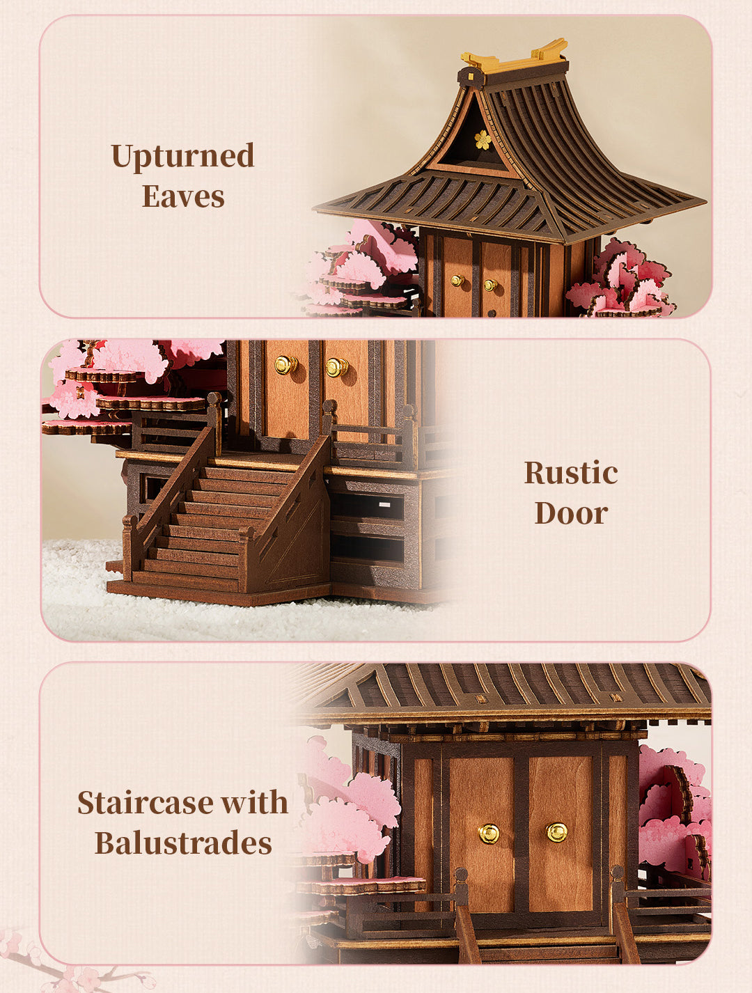 Robotime Rowood Sakura Retreat Wooden 3D Puzzle