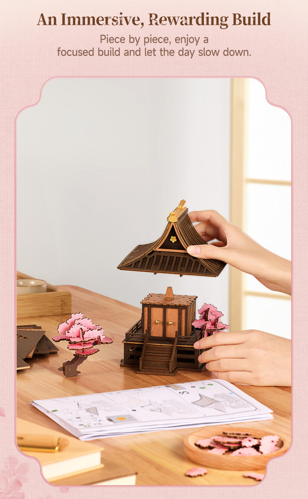 Robotime Rowood Sakura Retreat Wooden 3D Puzzle