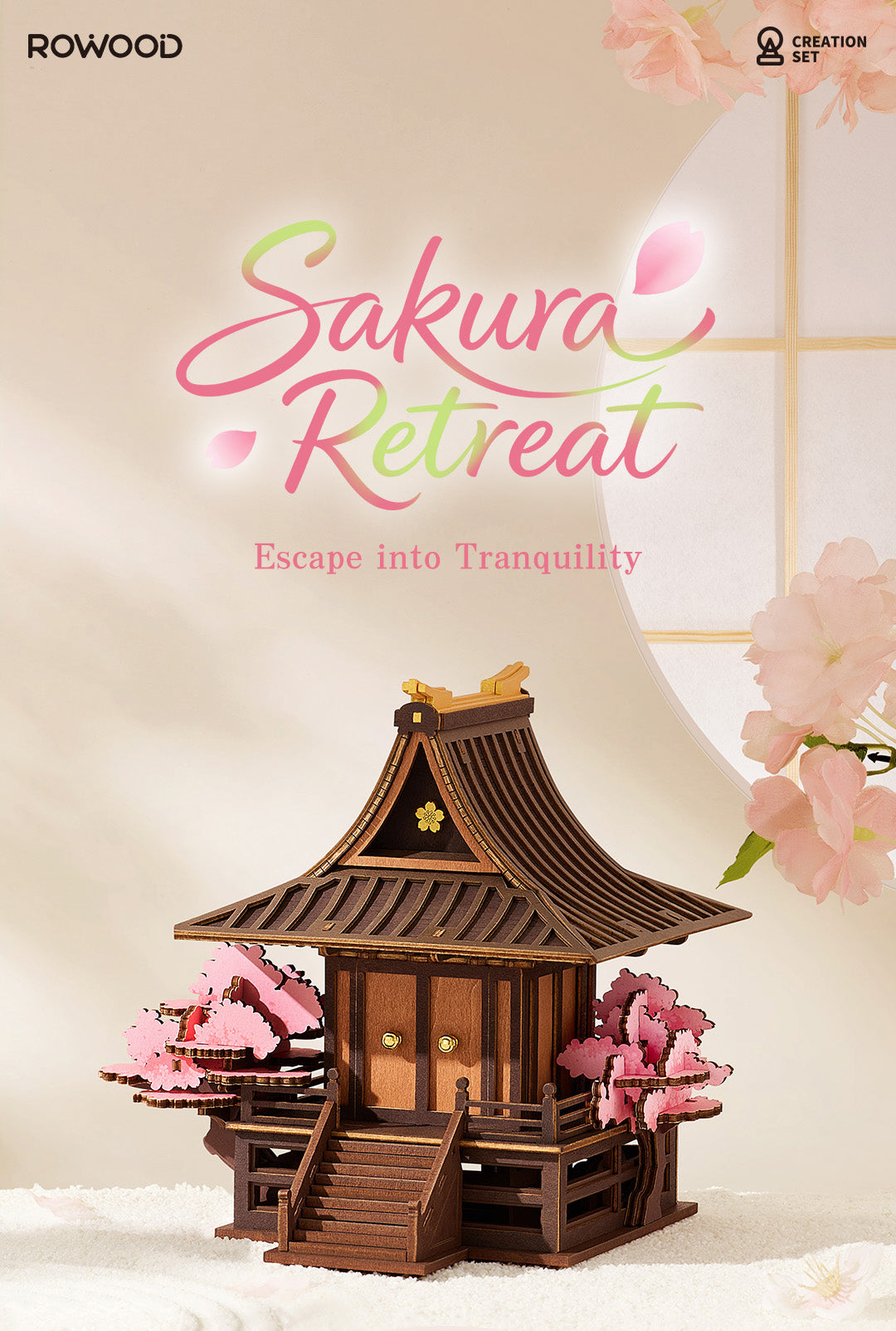 Robotime Rowood Sakura Retreat Wooden 3D Puzzle