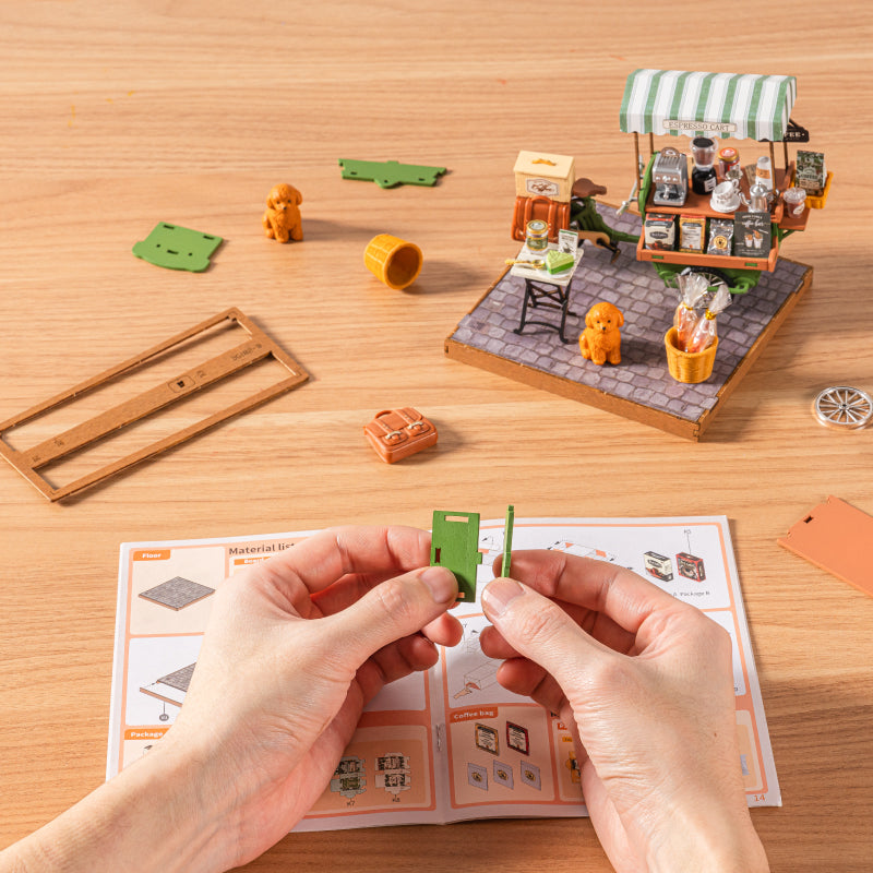 Rolife Aromatic Coffee Cart DIY Miniature House DG182
