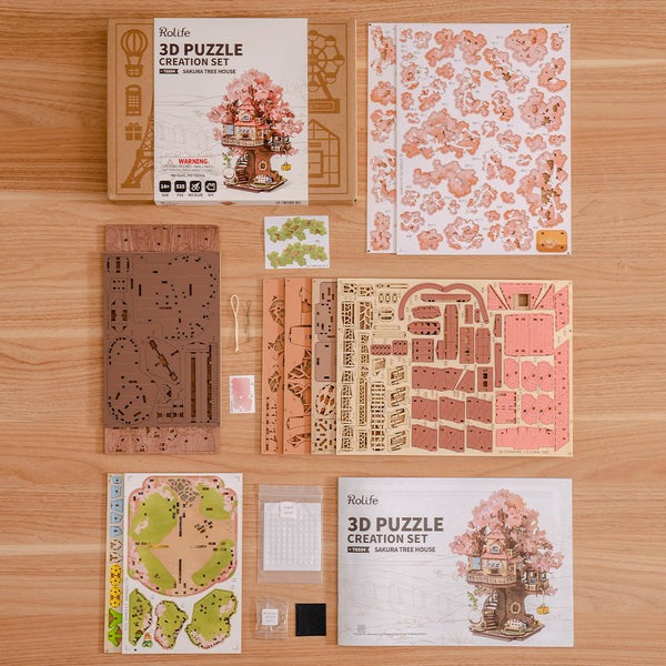 Rolife Sakura Tree House DIY Wooden 3D Puzzle TGS04