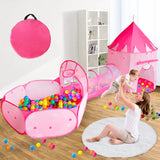 3 In 1 Kid Tent House Play Tunnel Crawling Playhouse