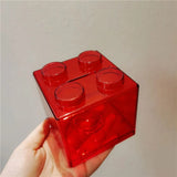 Transparent Jelly Color Building Block Saving Box