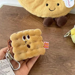 Plush Biscuit Keychains With Storage Bag