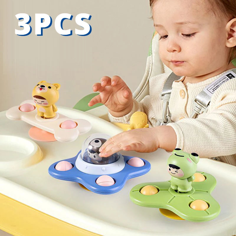 3Pcs/Set Baby Toys Suction Cup Spinner Educational Rotating Rattles