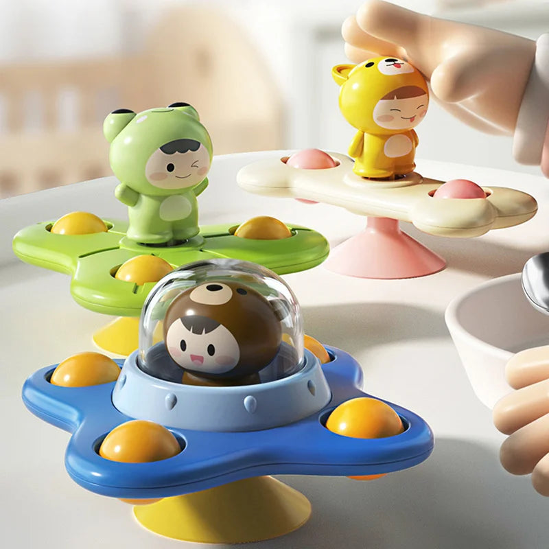 3Pcs/Set Baby Toys Suction Cup Spinner Educational Rotating Rattles