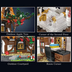 Mould King 16054 Streetview Building Block The Medieval Wooden House Model with Led Part