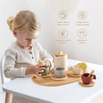 Wooden BPA Free Silicone Toy Teapot Teacup