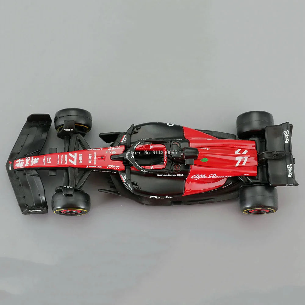 Bburago 1:43 Alfa Romeo F1 Team Stake 2023 C43  #24 Zhou Guanyu #77 Valtteri Bottas Alloy Car Die Cast