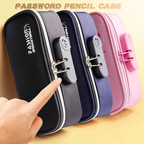 Canvas Password lock pencil case