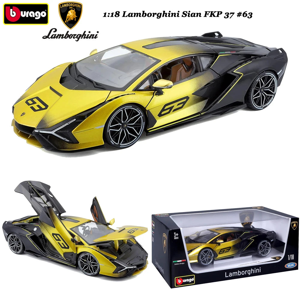 Bburago 1:18 ランボルギーニ シアン FKP 37 シミュレーション合金