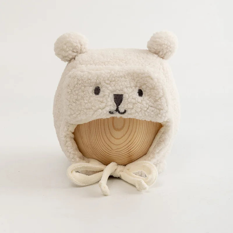 Bear Winter Baby Hat with Earflap 0-12M