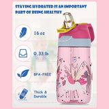 BPA FREE Tritan One Touch Flip Cap Water Bottle With Straw 450ml