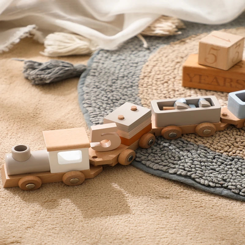 Wooden Train Birthday Montessori Toys