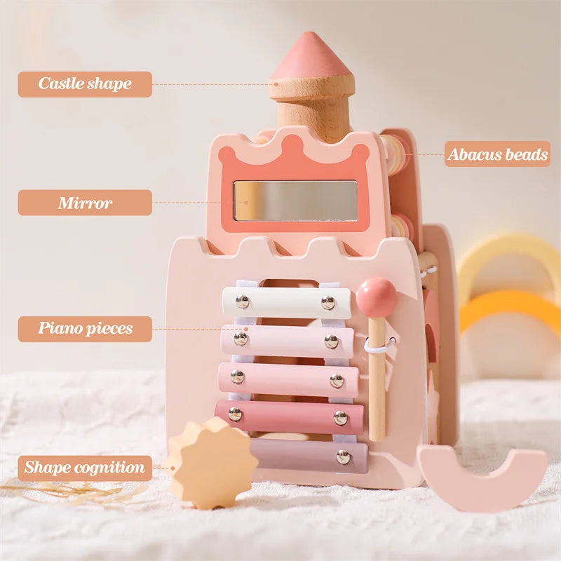 Wooden Montessori Castle Pink House