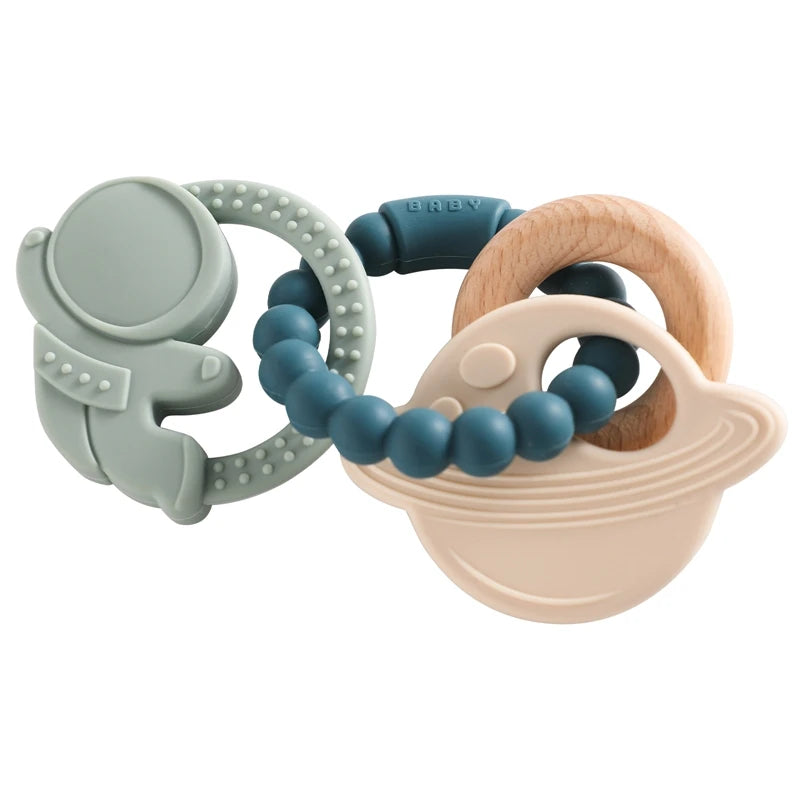 Silicone Teething Sensory Ring , Food Grade Toy