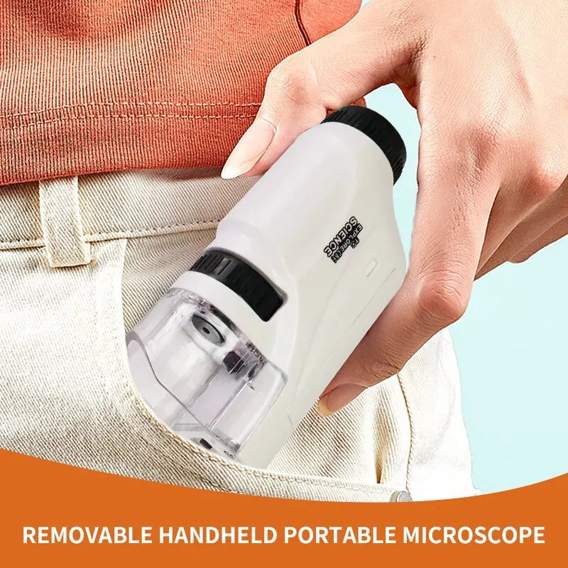 Mini Pocket Microscope Kit 60 To120x With LED Light