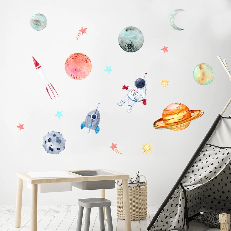 Universe Planet Space Astronaut Wall Stickers