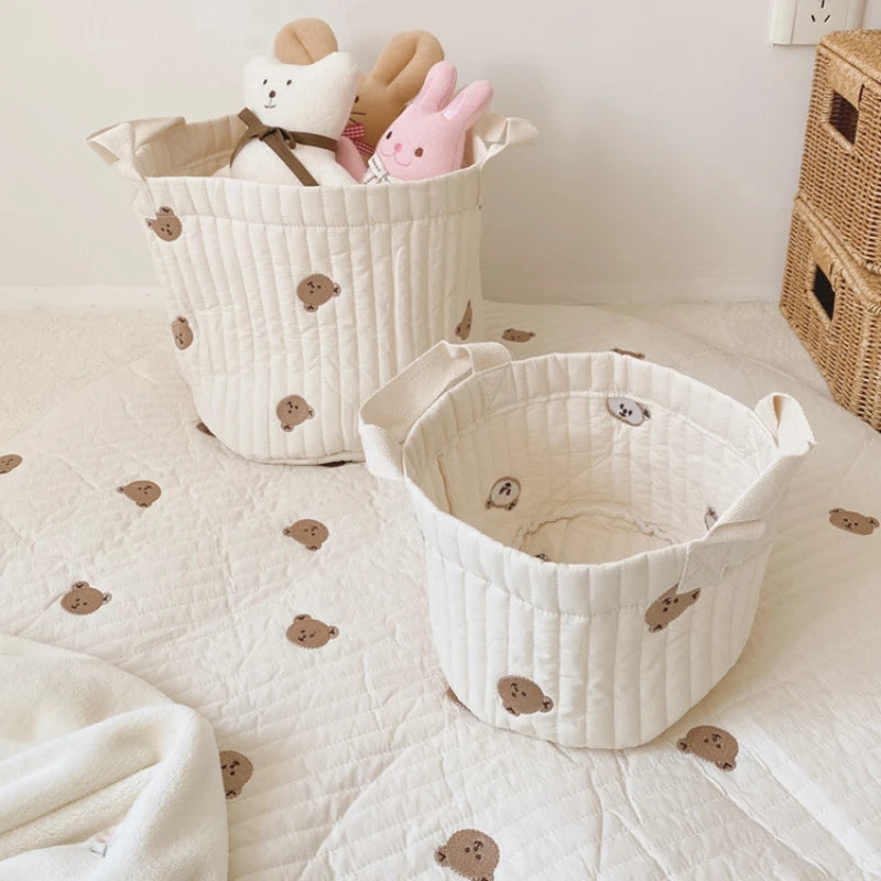 Cute Bear Embroidery Diaper Organizer