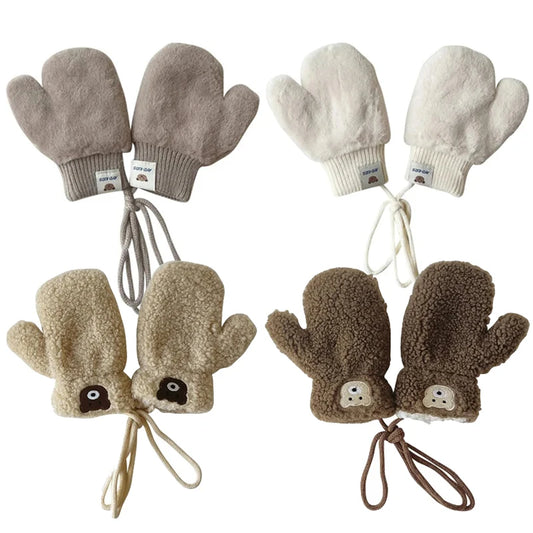 Faux Fur Children Mittens Thicken Warm