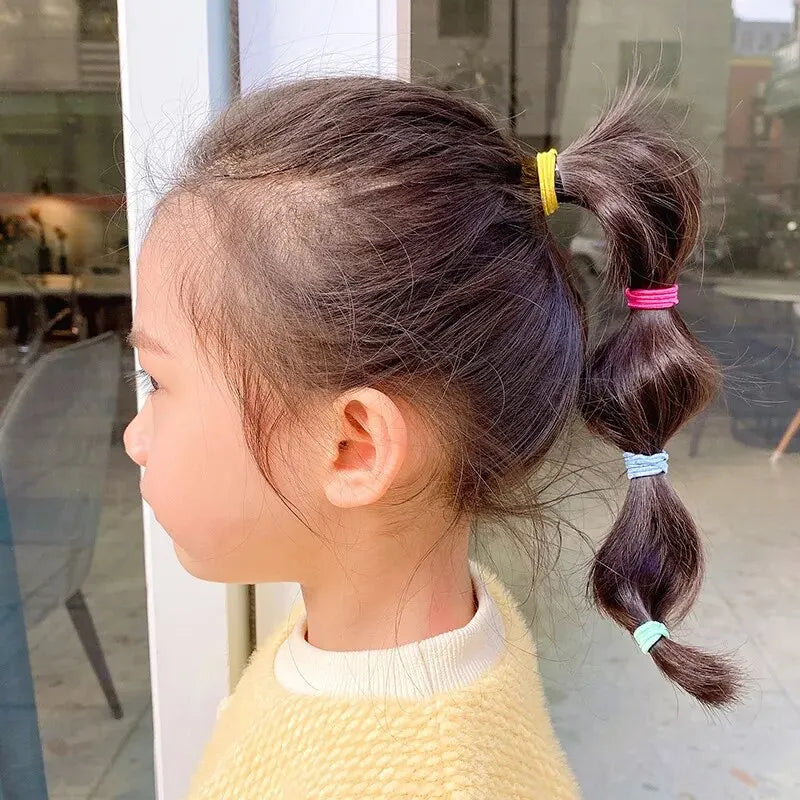 100個/セット 女の子用伸縮性ヘアバンド 女の子用ヘアアクセサリー