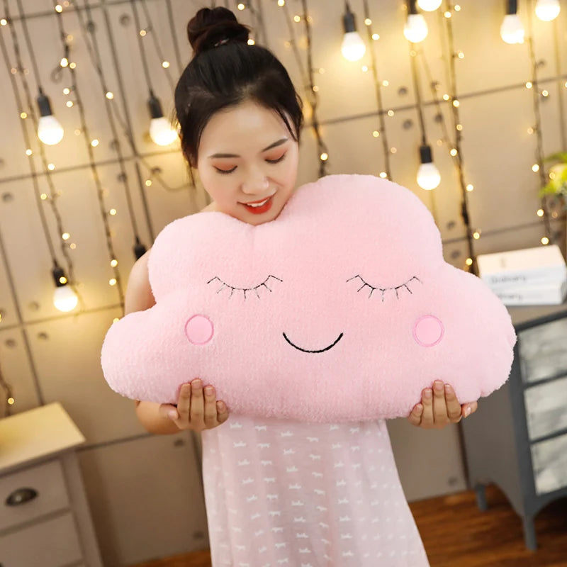 Smiling Cloud Moon Star Pillow