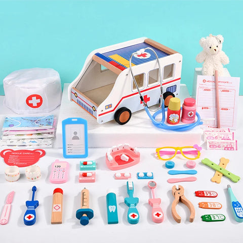 Kids Wooden Doctor Toy Set
