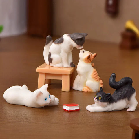 Resin Cats Ornament Kitten Figurine Animal Miniature