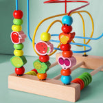 Montessori Baby Toys Wooden Roller Coaster Bead Maze