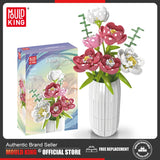 Mould King 10059 Flower Bouquet Building Block The Chinese Peony with Vase