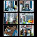 Mould King 16022 Streetview Building Block The MOC Modern Library with Led Parts