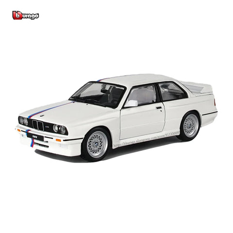 Bburago 1:24 White BMW M3 (E30) 1988 Alloy Model Car Luxury Vehicle Diecast