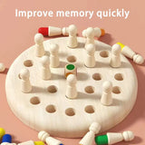 Wooden Chessboard Color Memory Chess Game