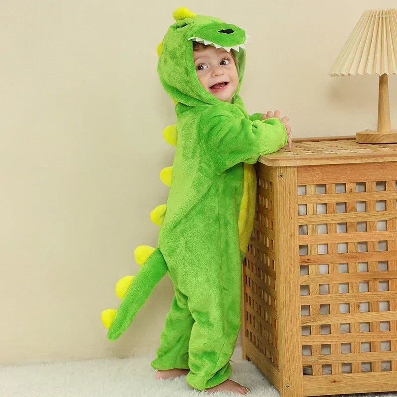 Baby Onesie Animal Costume Winter Flannel Jumpsuit V1