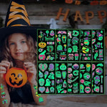 20 Sheets Night Glow Halloween Temporary Tattoos for Kids