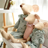 Little Cotton Bowknot Mouse Doll Pink and Green