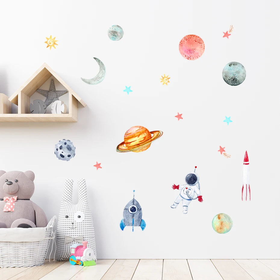 Universe Planet Space Astronaut Wall Stickers