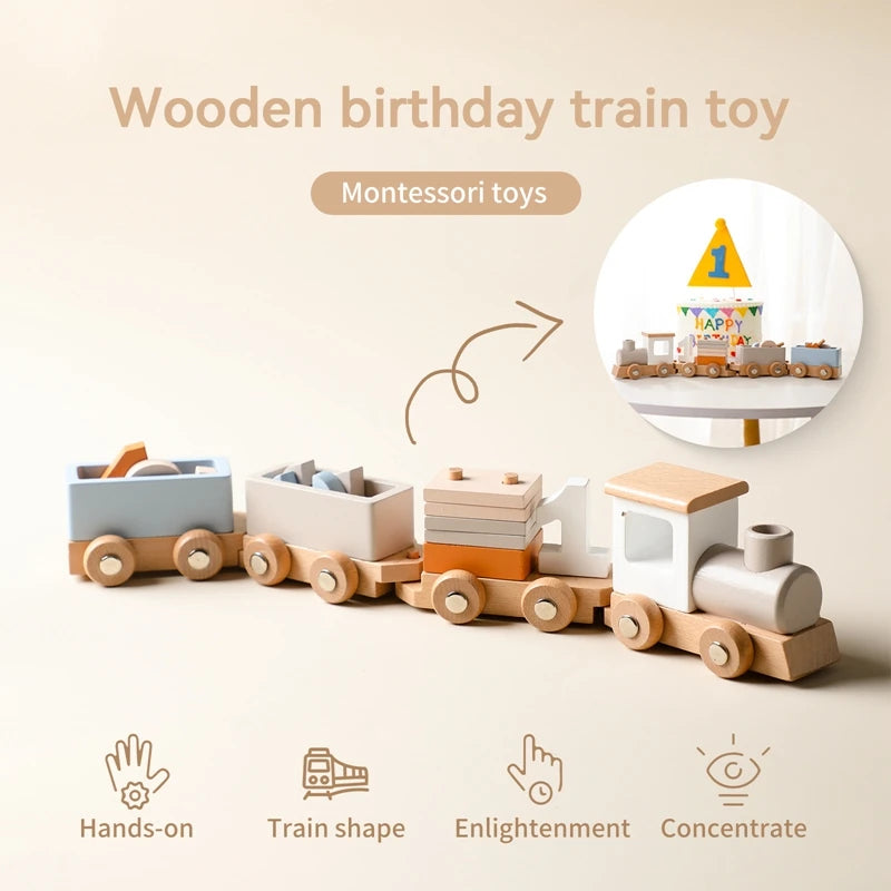 Wooden Train Birthday Montessori Toys