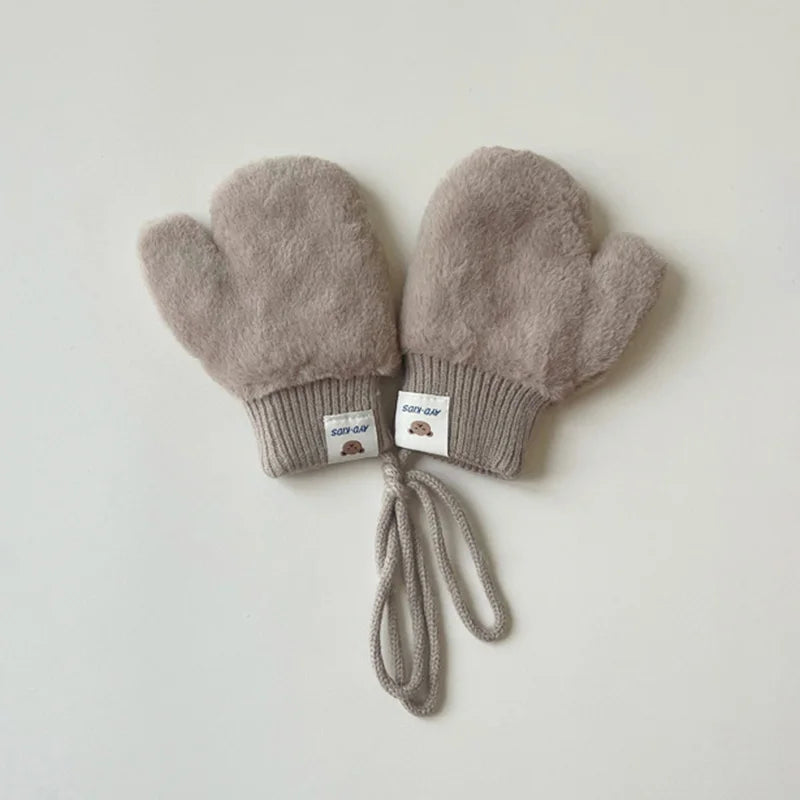 Faux Fur Children Mittens Thicken Warm