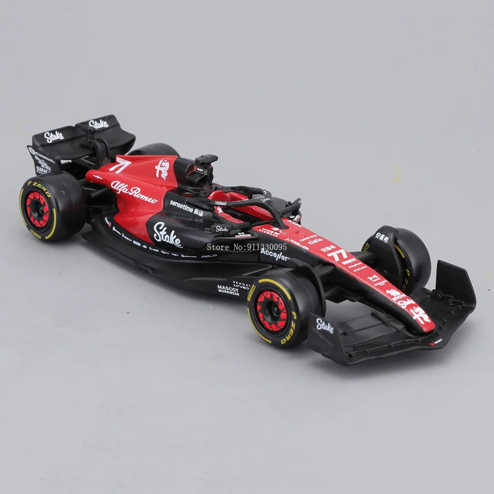 Bburago 1:43 Alfa Romeo F1 Team Stake 2023 C43  #24 Zhou Guanyu #77 Valtteri Bottas Alloy Car Die Cast